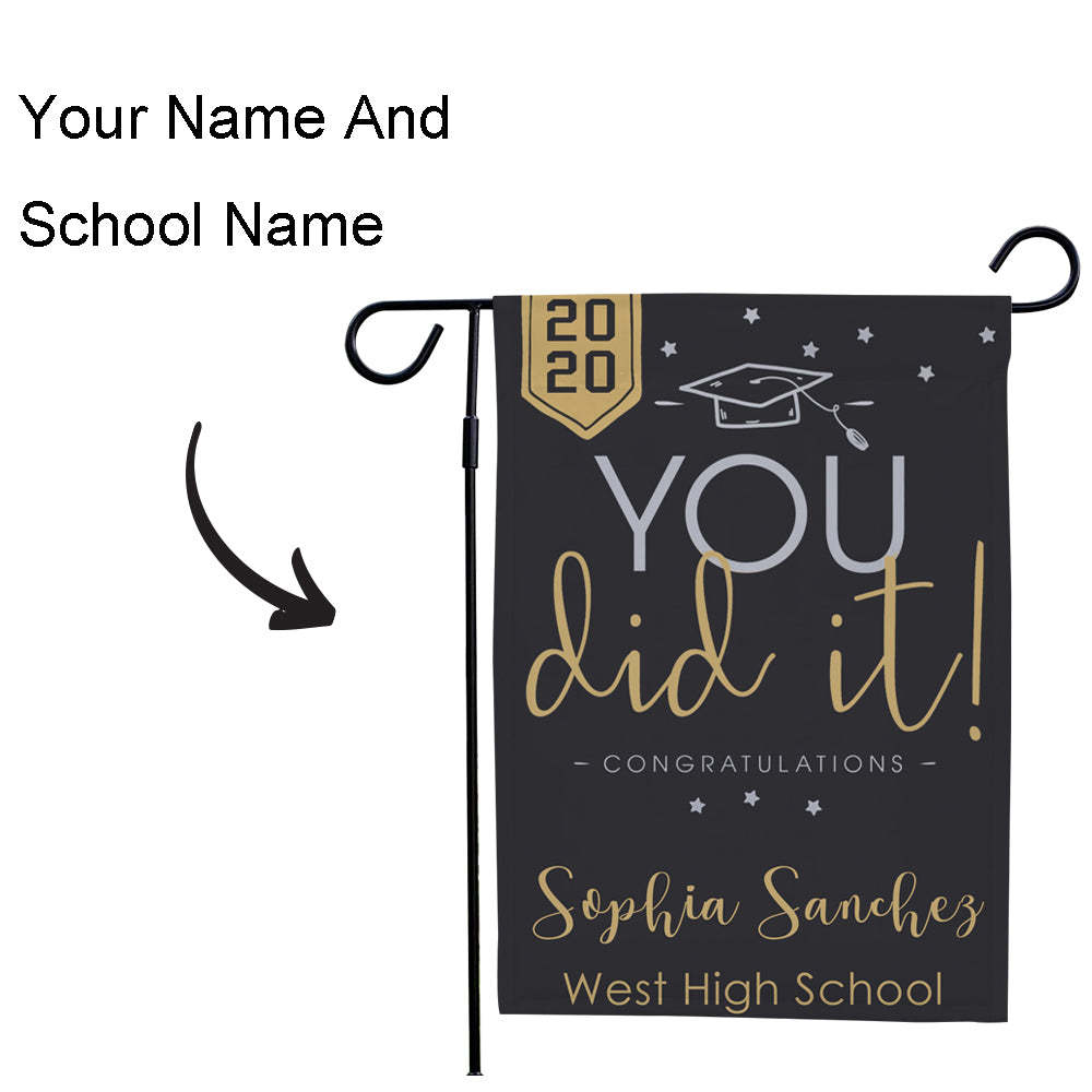 Personalized Graduation Flag With Picture Custom Outdoor Your Name And School Name Graduation Gifts (12.5in x 18in) - MyJigsawPuzzleAu