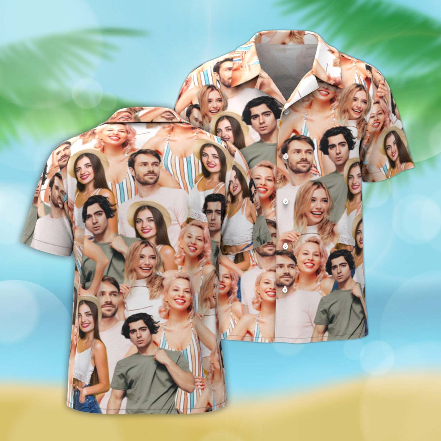 Custom Vintage Photo Button-down Shirts Custom Hawaiian Aloha Shirt With 3-6 Photos Gift For Men - MyJigsawPuzzleAu