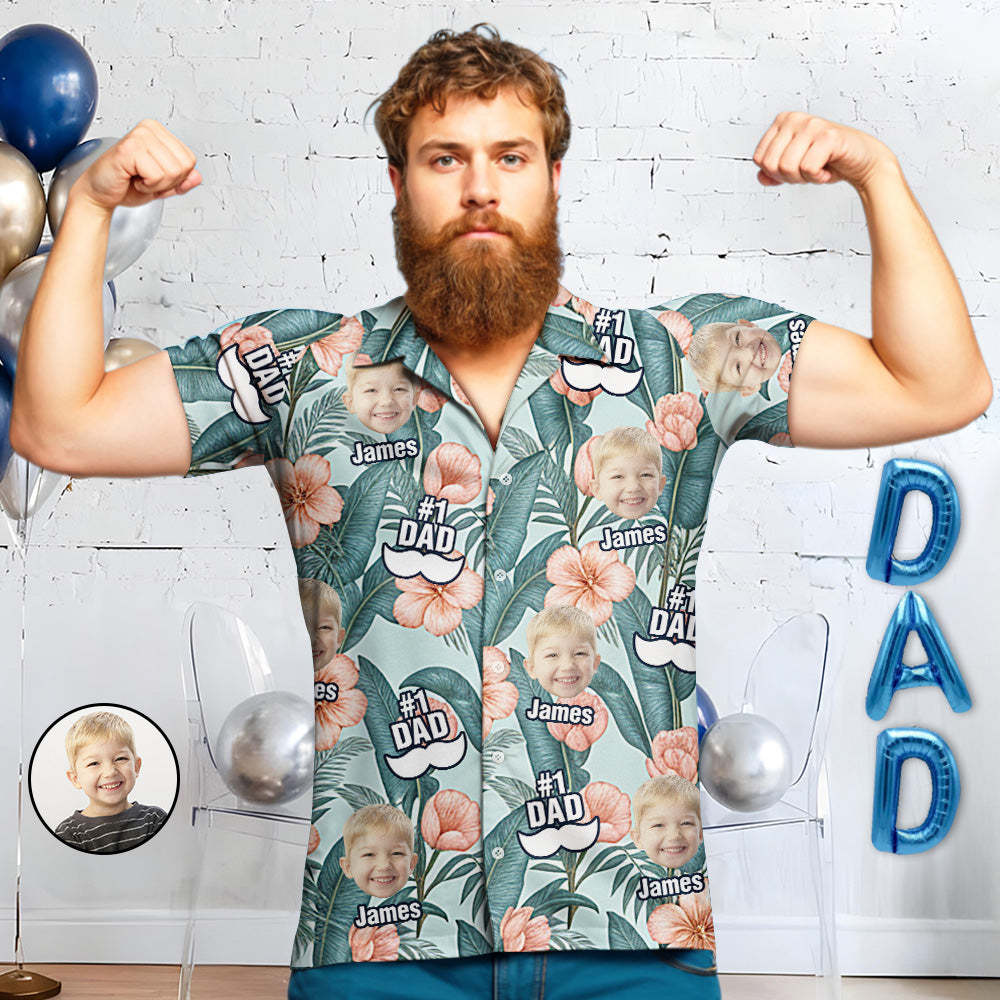 Custom Hawaiian Shirts Father's Day Button-Up Shirts with 1-3 Photos - MyJigsawPuzzleAu