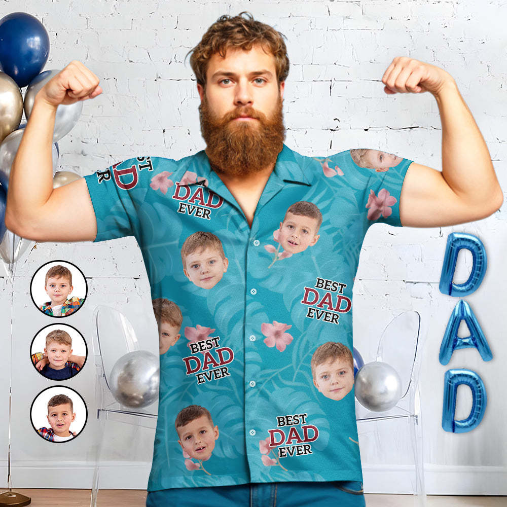 Custom Photo Best Daddy Ever - Personalized Custom Hawaiian Aloha Shirt Gift For Dad/Grandpa - MyJigsawPuzzleAu