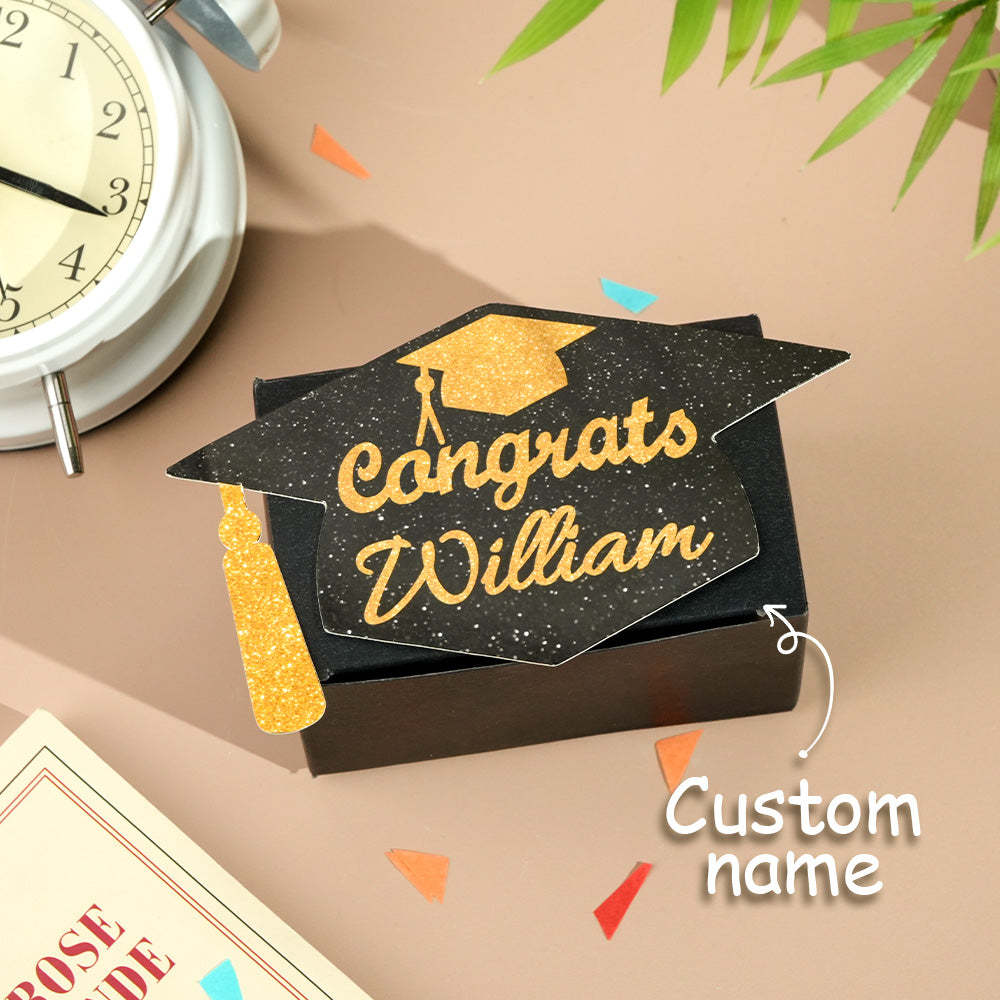 Personalized Graduation Cap Pull Out Money Gift Box Money Holder with 30pcs Transparent Bags Gift for Graduates - MyJigsawPuzzleAu