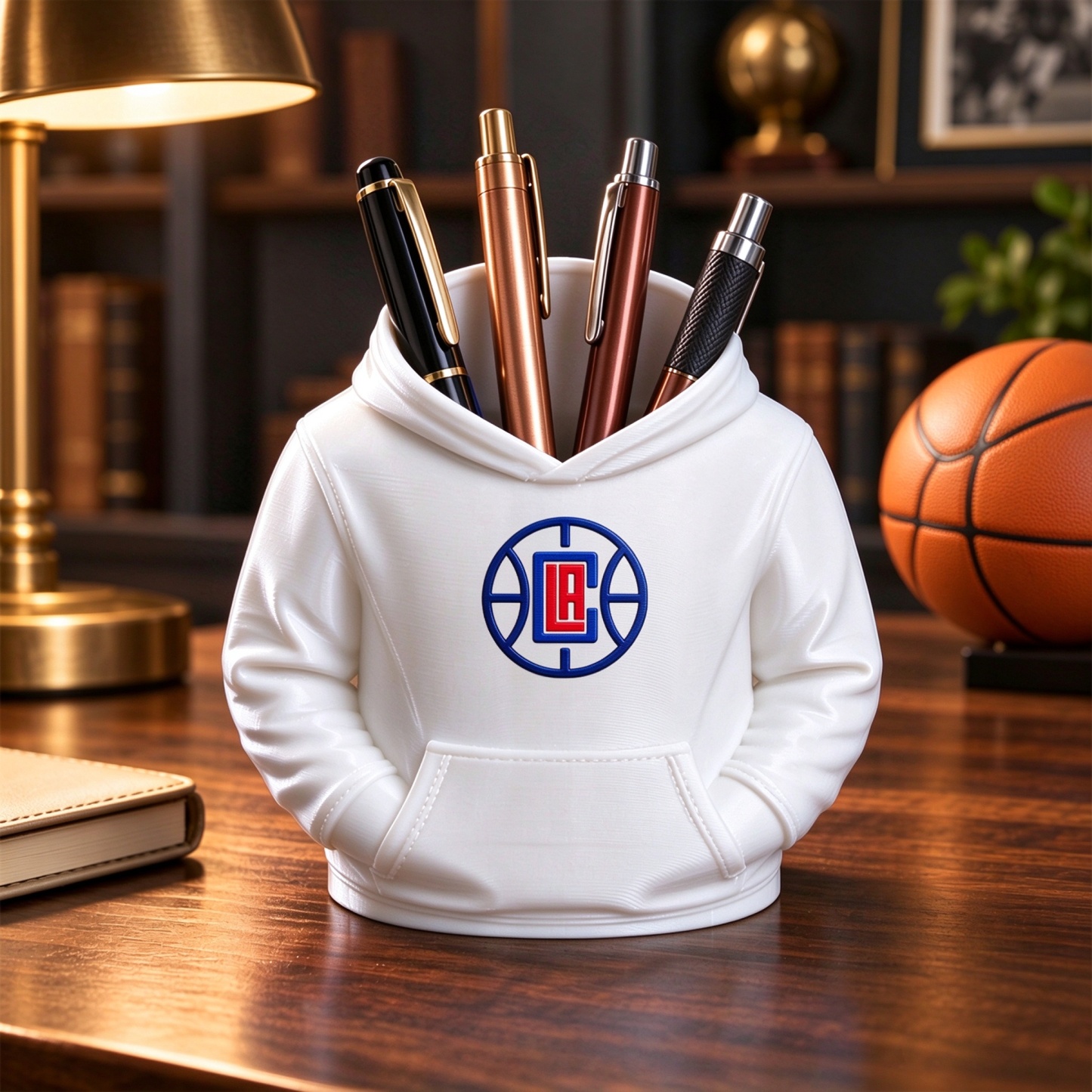 Basketball Hoodie Desk Organizer, Pen Pencil and Utensil Holder Fan Gift - MyJigsawPuzzleAu