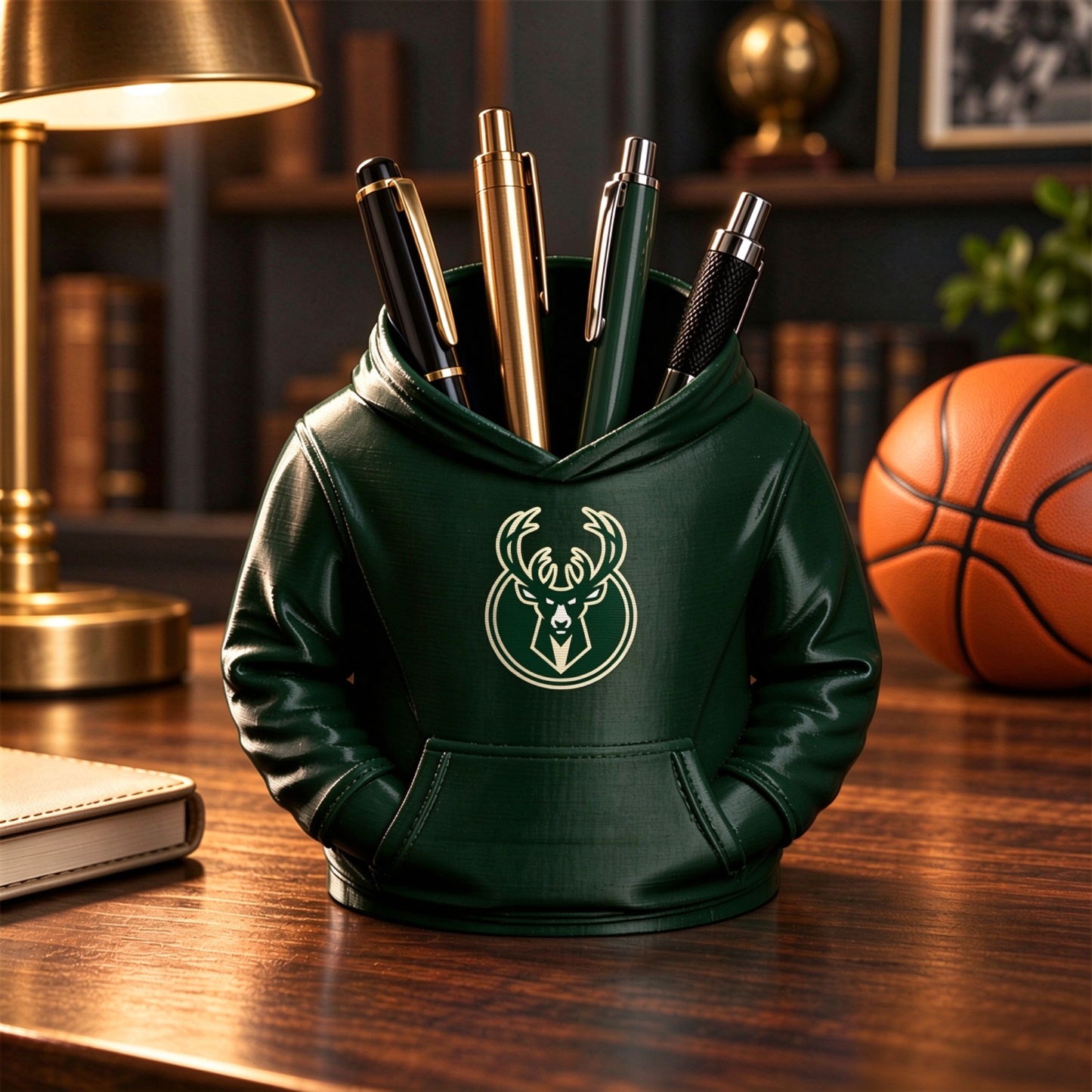 Basketball Hoodie Desk Organizer, Pen Pencil and Utensil Holder Fan Gift - MyJigsawPuzzleAu