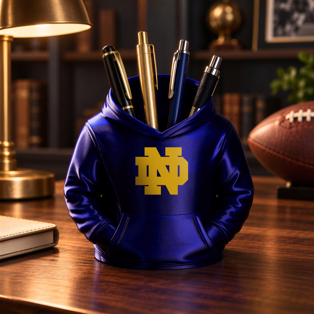 College Hoodie Desk Organizer, Pen Pencil and Utensil Holder, 3D Printed College Football Office and Kitchen Decor, Fan Gift - MyJigsawPuzzleAu