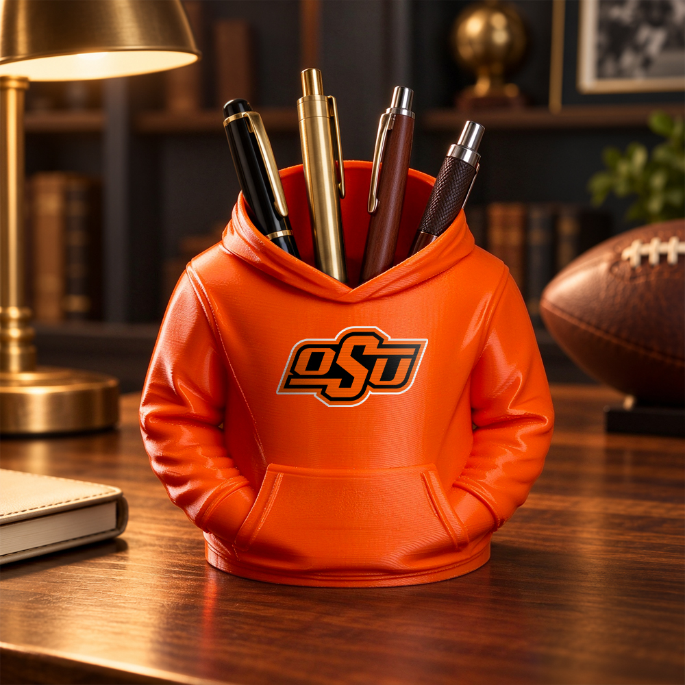 College Hoodie Desk Organizer, Pen Pencil and Utensil Holder, 3D Printed College Football Office and Kitchen Decor, Fan Gift - MyJigsawPuzzleAu