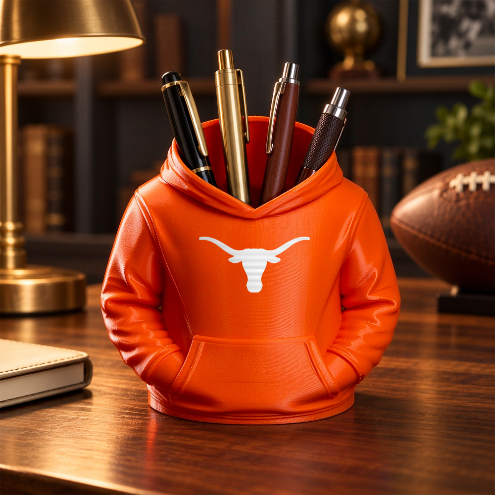 College Hoodie Desk Organizer, Pen Pencil and Utensil Holder, 3D Printed College Football Office and Kitchen Decor, Fan Gift - MyJigsawPuzzleAu