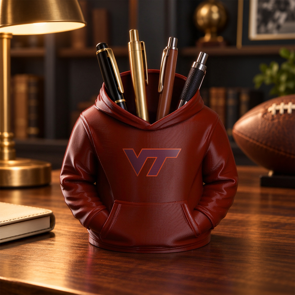 College Hoodie Desk Organizer, Pen Pencil and Utensil Holder, 3D Printed College Football Office and Kitchen Decor, Fan Gift - MyJigsawPuzzleAu