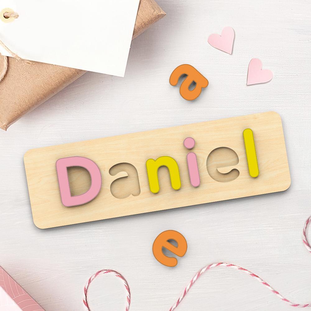 Custom Name Puzzle Wooden Toy Custom Your Name Gift For Newbirth Baby Gift