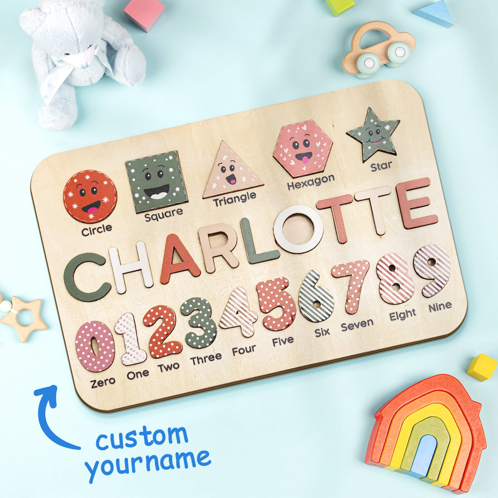 Custom Wooden Name Puzzle Personalised Busy Board Puzzle Toy for Baby Gift