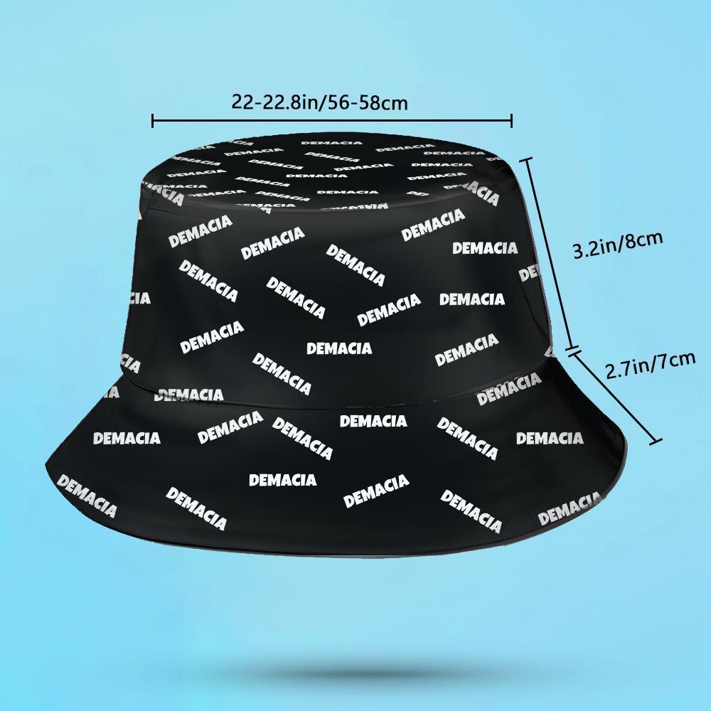 Personalised Bucket Hat Custom Wide Brim Outdoor Summer Cap Hiking Unisex Bucket Hat with Name Gifts for Lover Black