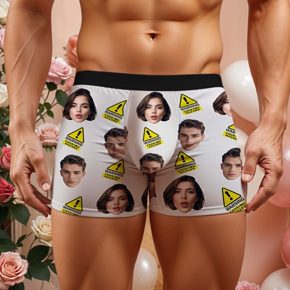 Custom Choking Hazard Boxers Face Boxers Popular Boxer Shorts Men's Underwear Valentine's Day Gifts - MyJigsawPuzzleAu
