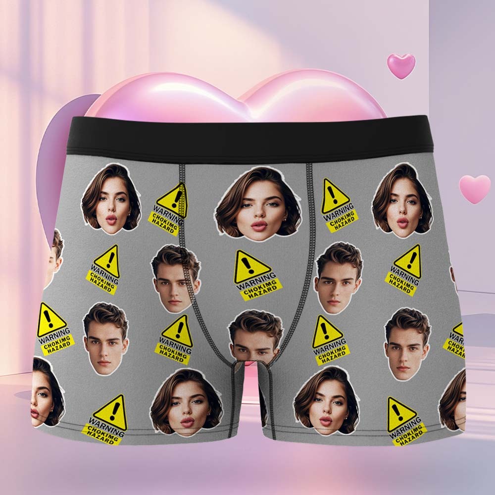 Custom Choking Hazard Boxers Face Boxers Popular Boxer Shorts Men's Underwear Valentine's Day Gifts - MyJigsawPuzzleAu