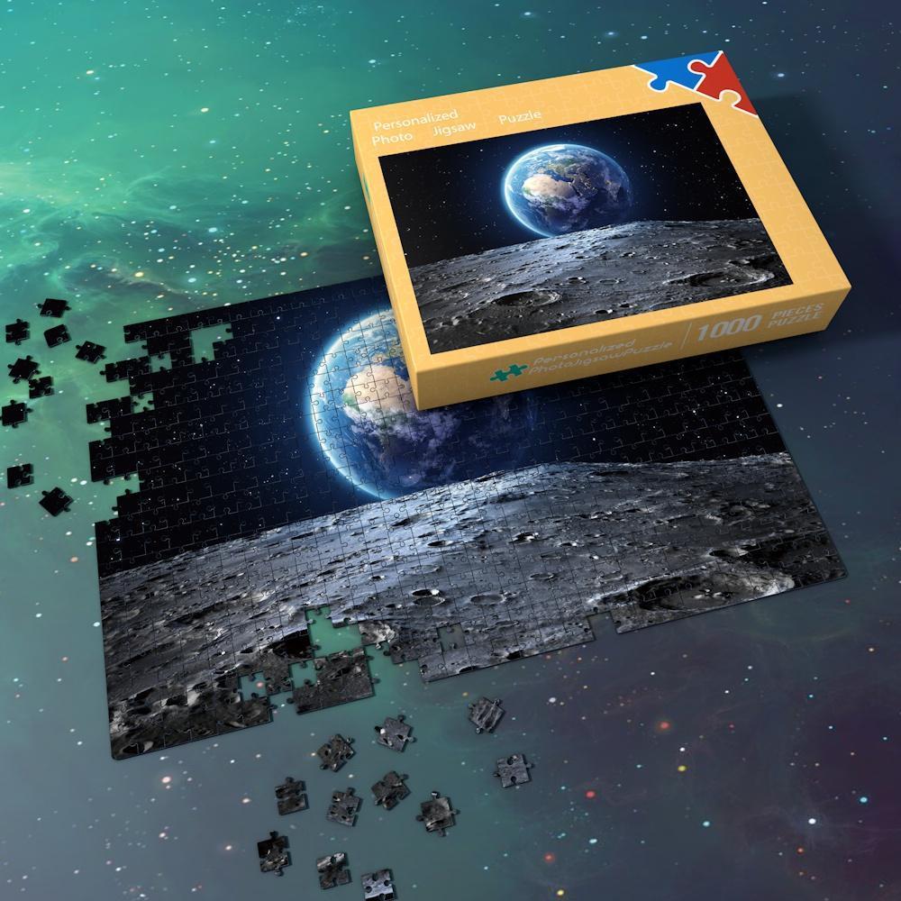 Space Jigsaw Puzzle Universe 1000 Pieces Best Gifts For Family - Earth And Moon Surface