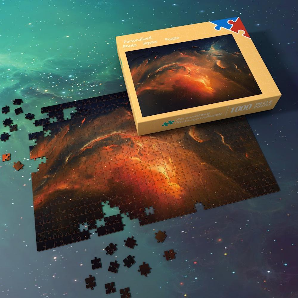 Space Shuttle Jigsaw Puzzle Best Gifts For Family And Friends - Fire Red Nebula