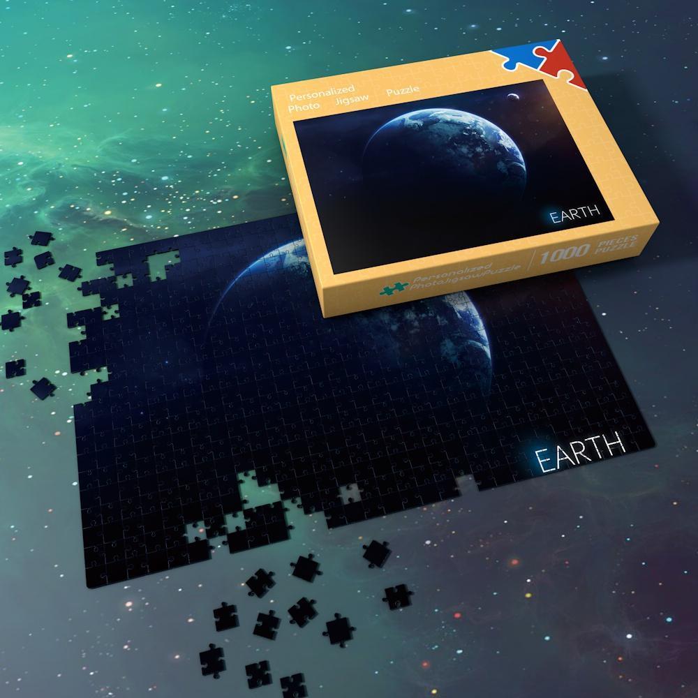 Space Jigsaw Puzzle Universe 1000 Pieces Best Gifts For Family - Earth With Shadow