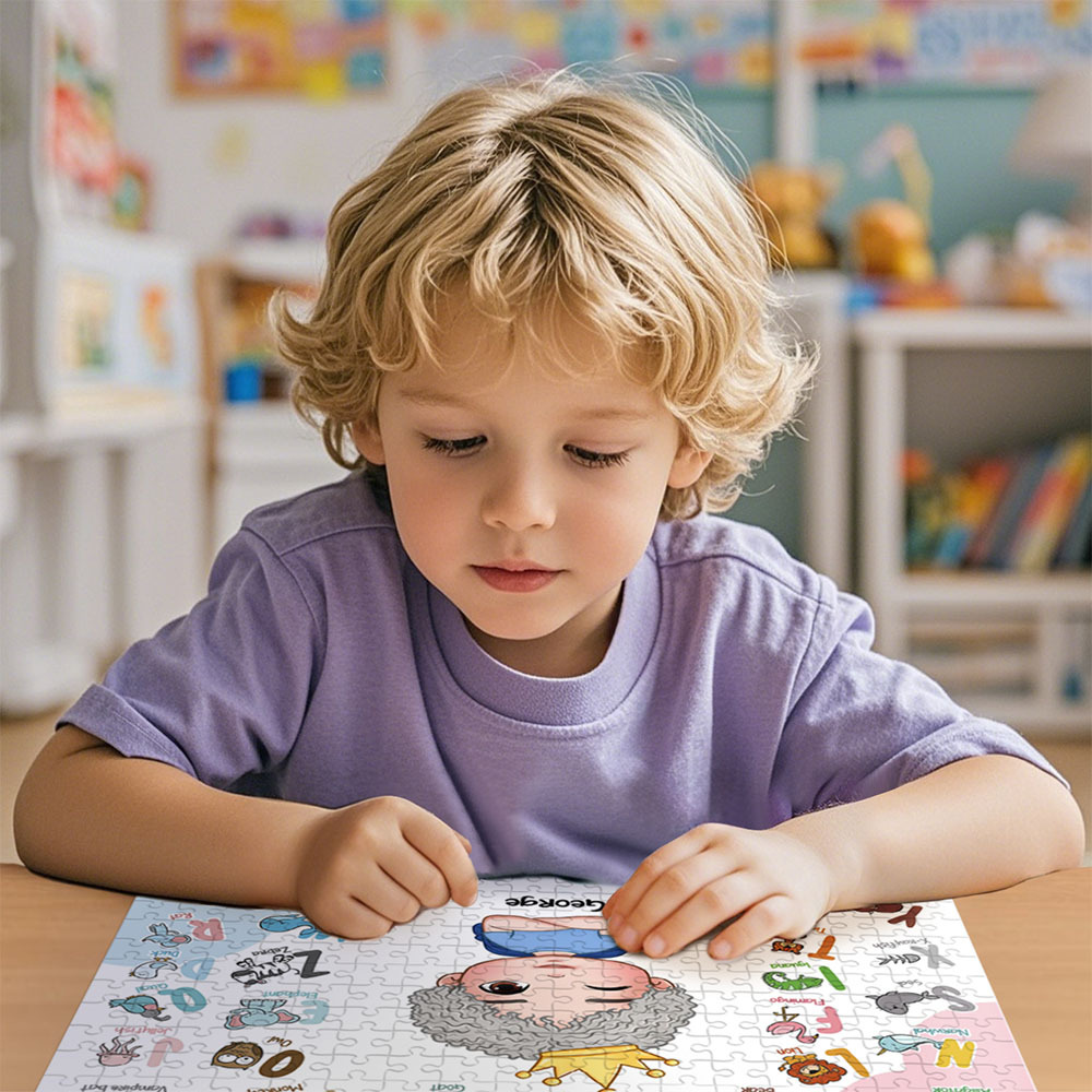 Kids Custom Jigsaw Puzzle | Personalized Name Puzzle Cute Animal Alphabet Puzzle - MyJigsawPuzzleAu