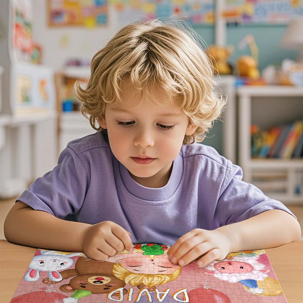 Custom Birthday Jigsaw Puzzle for Kids | Personalized Name & Age Gift with Cute Cartoon Design - MyJigsawPuzzleAu