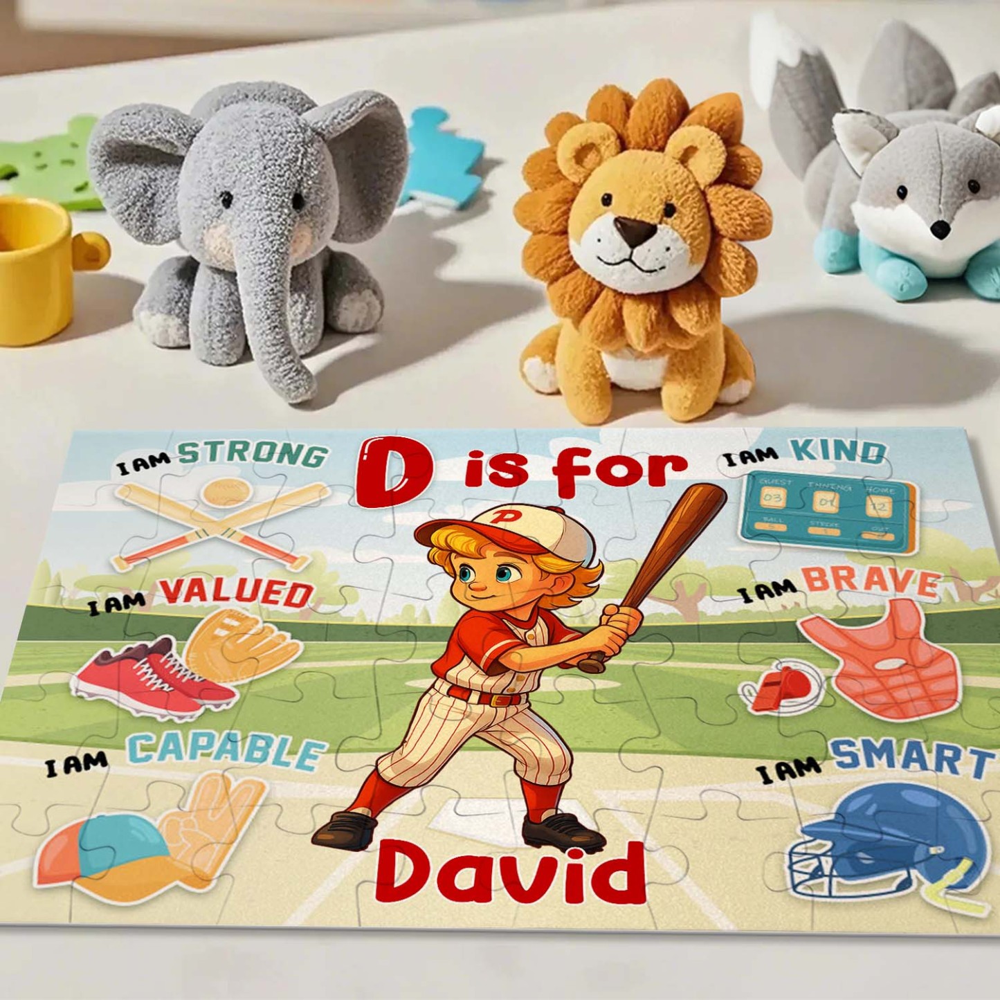 Personalized Cartoon Kids Puzzle Custom Photo & Name Fun Gift for Sports Kids - MyJigsawPuzzleAu