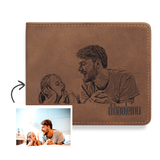 Custom Photo Wallet Best Gift For Father Love Dad Bifold Short Wallet