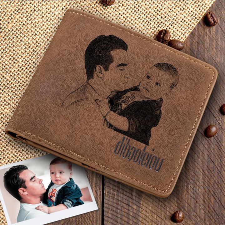 Custom Photo Wallet Best Gift For Father Love Dad Bifold Short Wallet