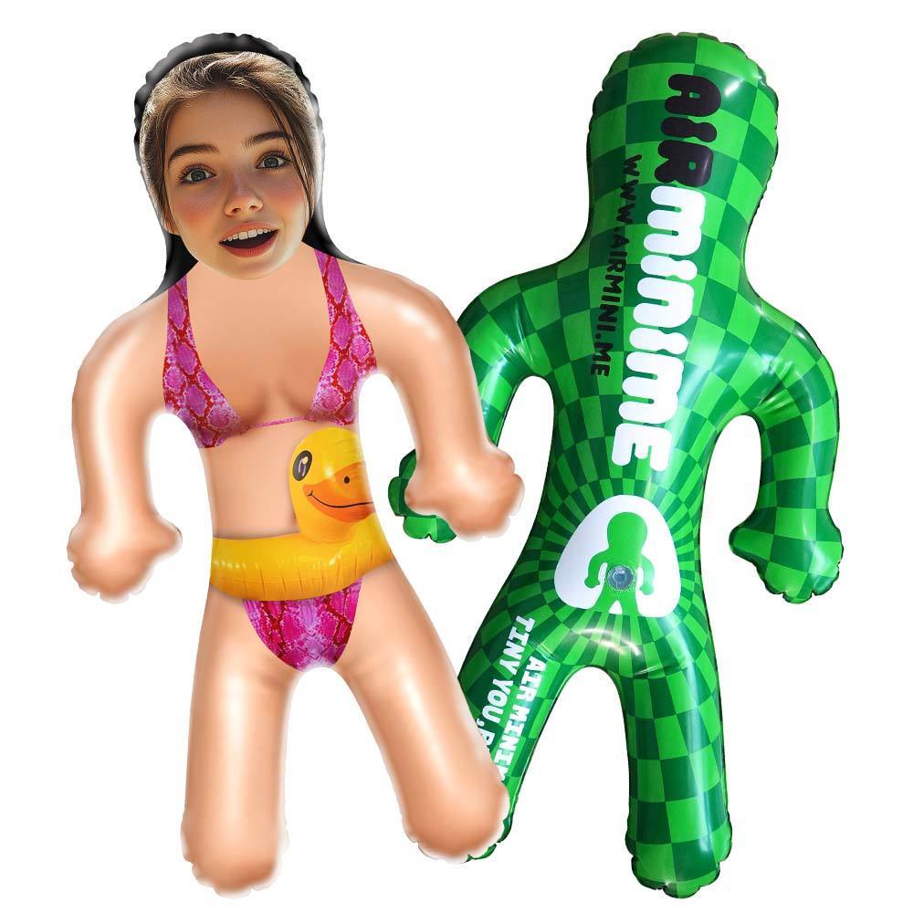 Custom Blow Up Dolls Bikini Girl with Rubber Duck Personalized Fun Beach Gift - MyJigsawPuzzleAu