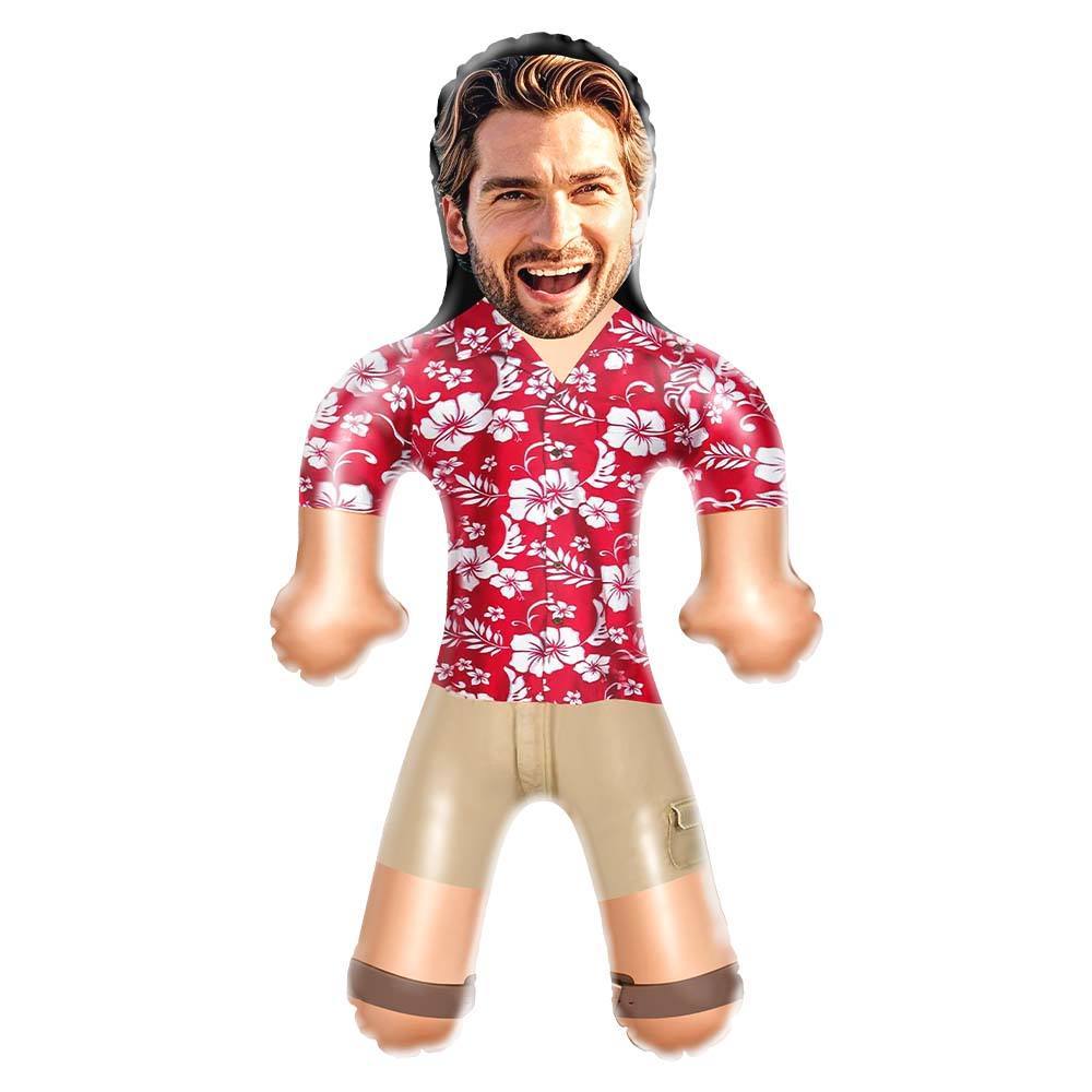 Custom Blow Up Dolls Flowers Red Hawaiian Shirt - Personalized Tropical Gifts - MyJigsawPuzzleAu