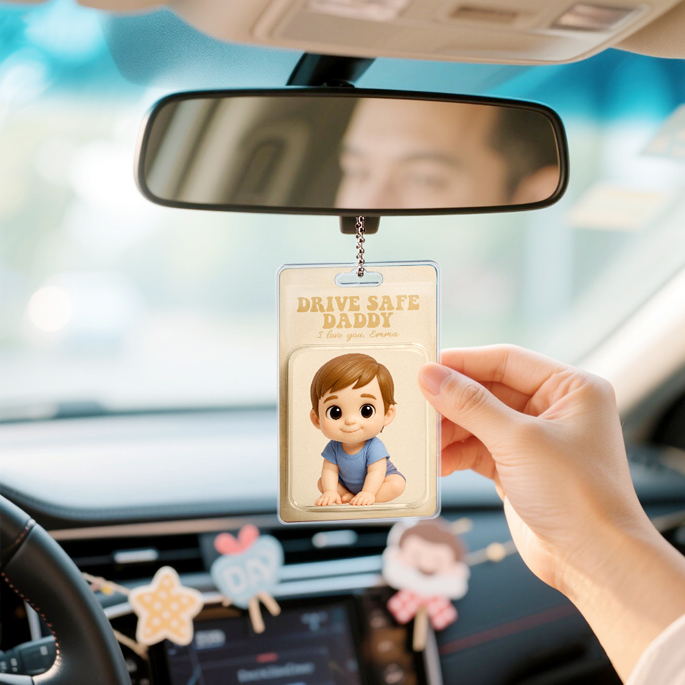 Personalized Father's Day Gift For Dad Custom Photo Action Figure Car Ornament Hanging Gift For Grandpa New Dad Gift Dad Gifts from Kids