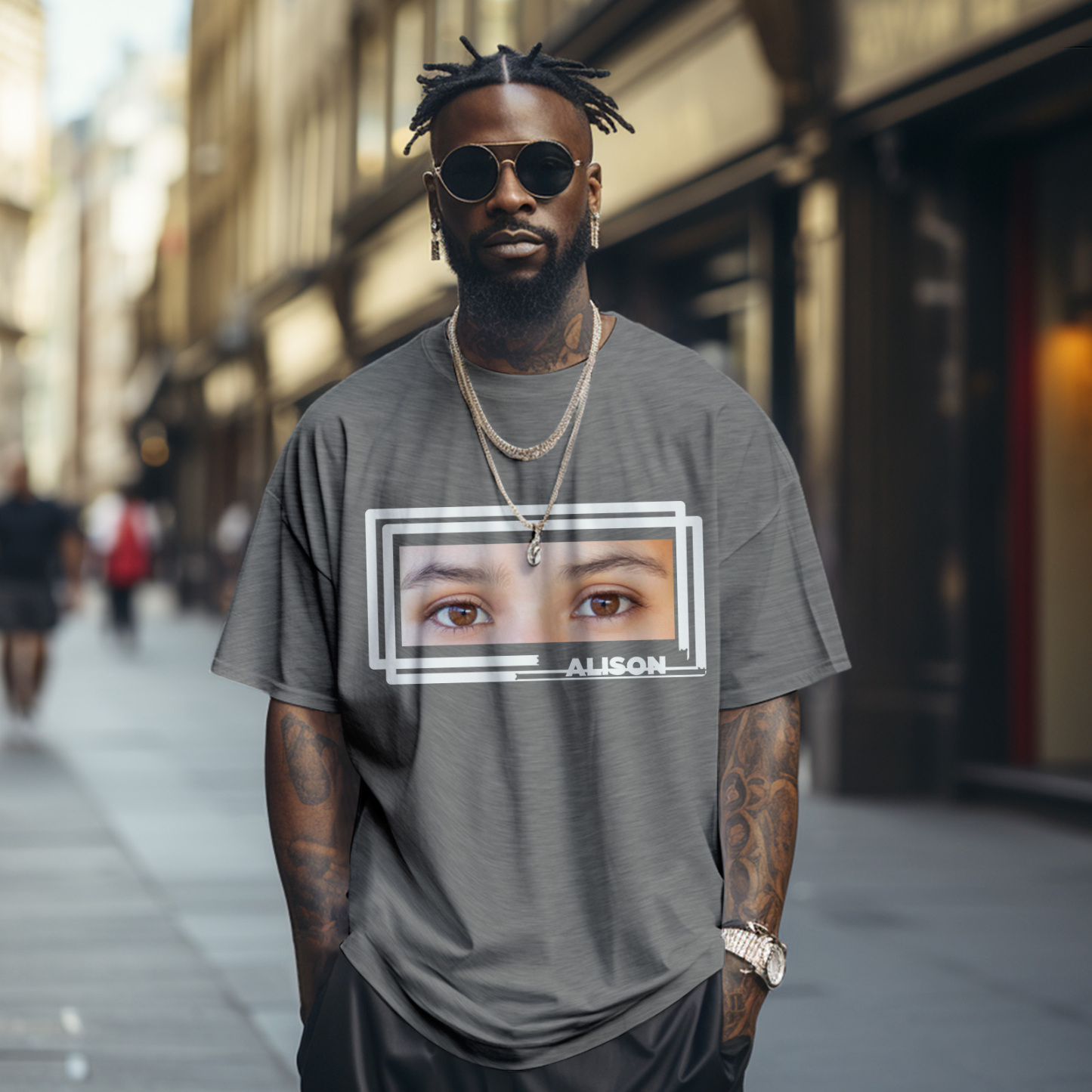 Custom Eyes And Name T-shirt Funny Big Eyes Shirt Gift For Couple