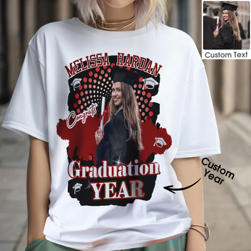 Custom T-shirt Personalized  Photo Unisex shirt Graduation Gift for Him for Her - MyJigsawPuzzleAu