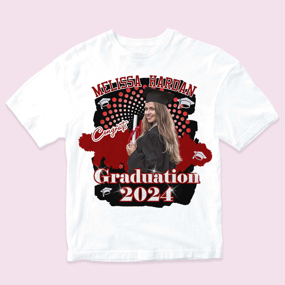 Custom T-shirt Personalized  Photo Unisex shirt Graduation Gift for Him for Her - MyJigsawPuzzleAu