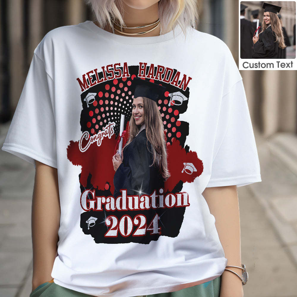 Custom T-shirt Personalized  Photo Unisex shirt Graduation Gift for Him for Her - MyJigsawPuzzleAu