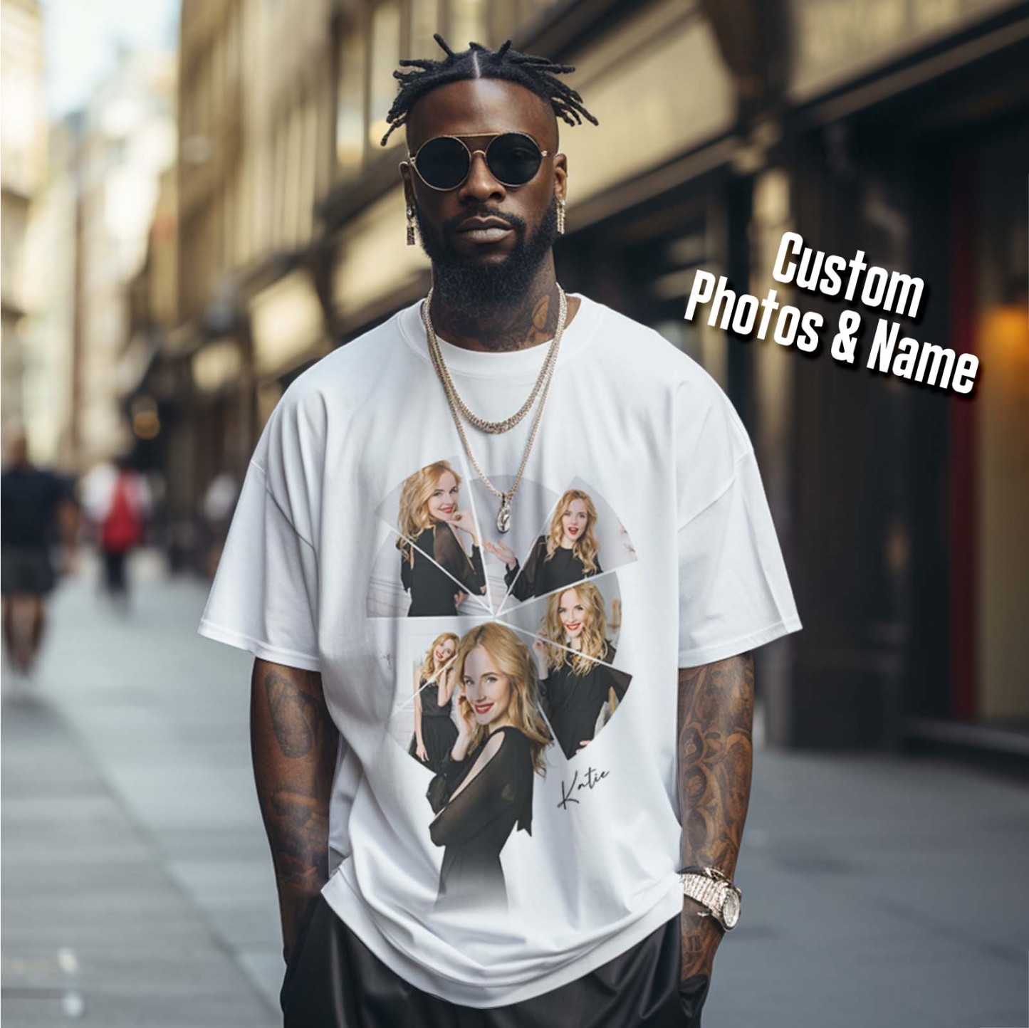 Custom Photo Printing T-shirt Personalized Your Girlfriend Boyfriend Photo T shirt - MyFacepajamasAU