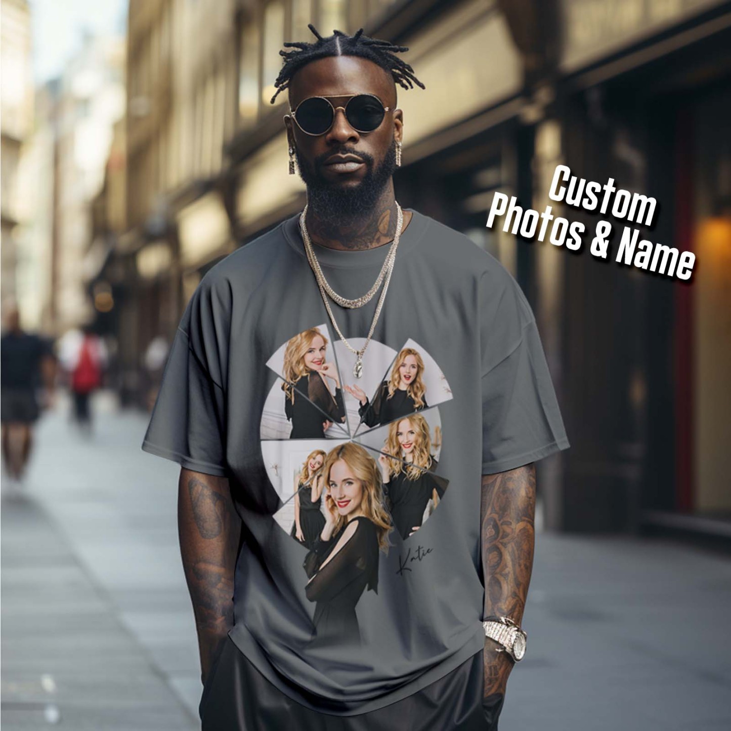 Custom Photo Printing T-shirt Personalized Your Girlfriend Boyfriend Photo T shirt - MyFacepajamasAU