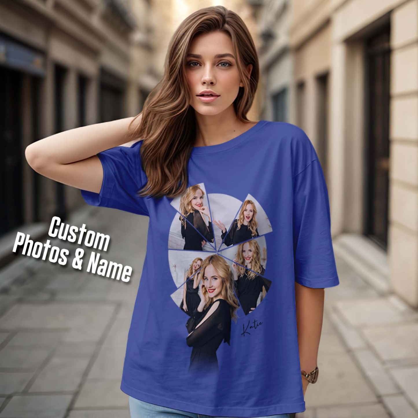 Custom Photo Printing T-shirt Personalized Your Girlfriend Boyfriend Photo T shirt - MyFacepajamasAU