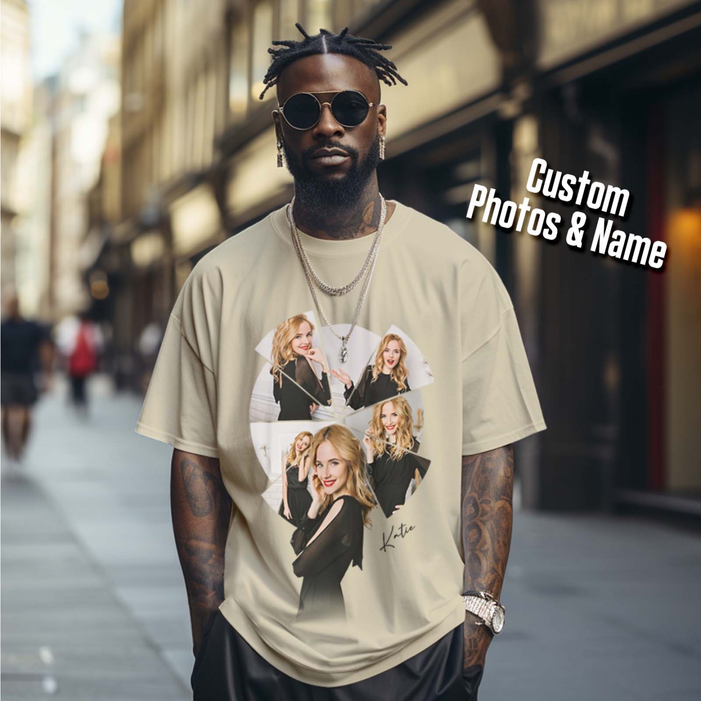 Custom Photo Printing T-shirt Personalized Your Girlfriend Boyfriend Photo T shirt - MyFacepajamasAU