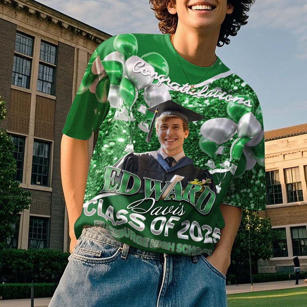 Personalized Photo 3D Graduation T-Shirt with Name & Year Gift - MyJigsawPuzzleAu