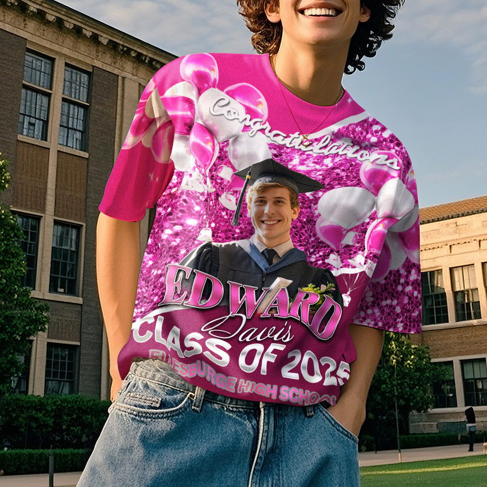 Personalized Photo 3D Graduation T-Shirt with Name & Year Gift - MyJigsawPuzzleAu