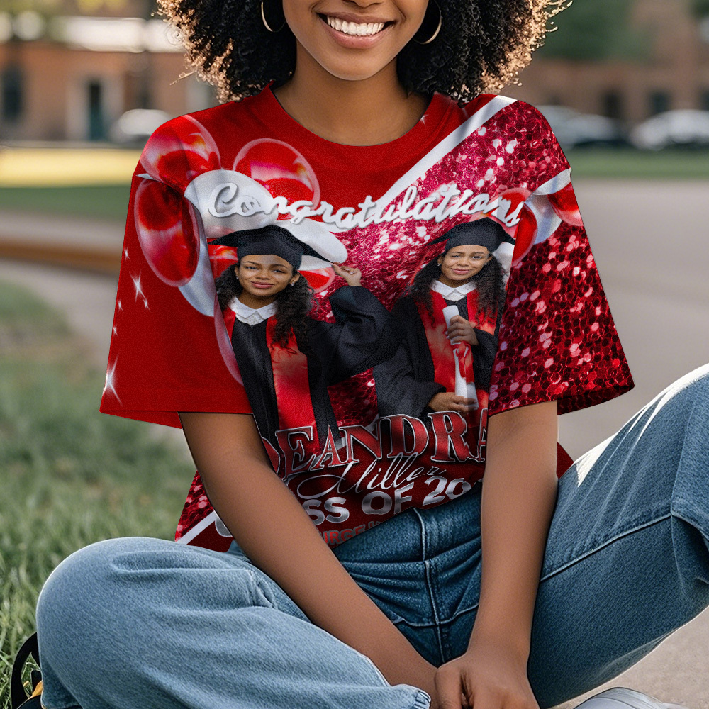 Personalized Photo 3D Graduation T-Shirt with Name & Year Gift - MyJigsawPuzzleAu