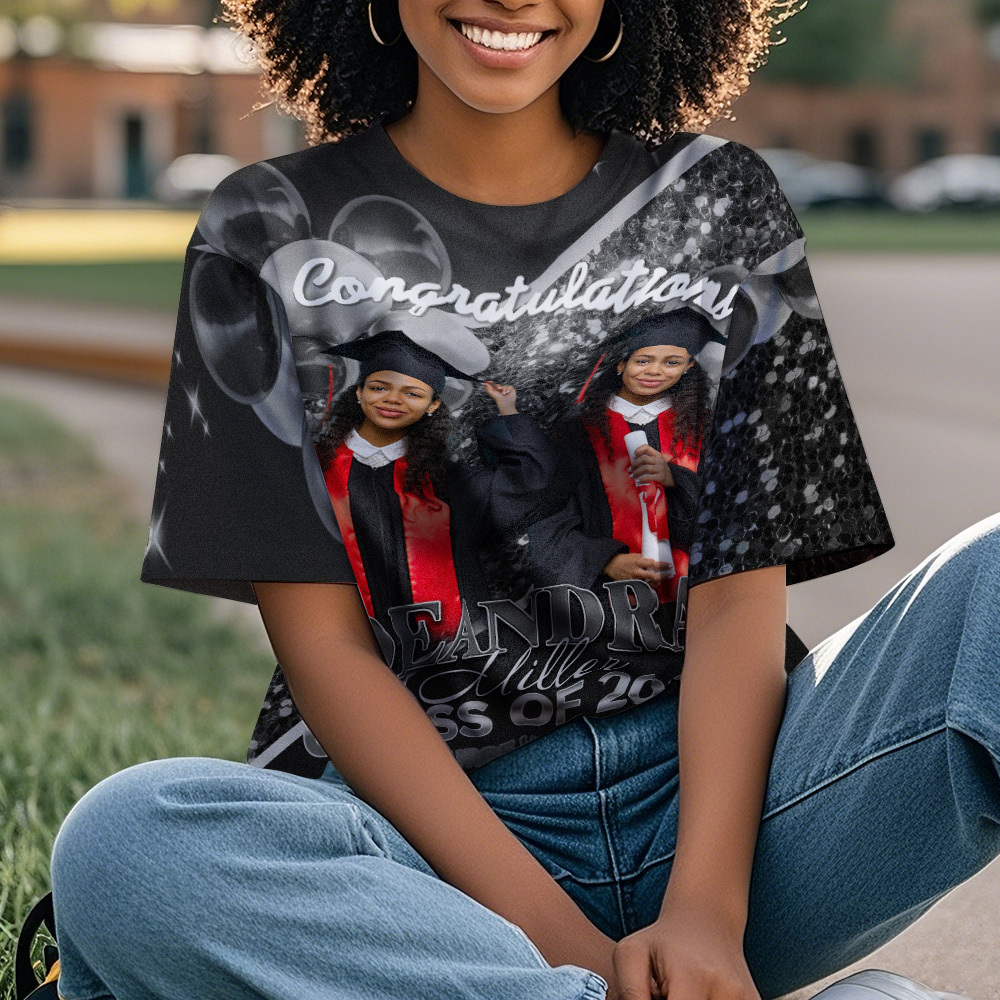 Personalized Photo 3D Graduation T-Shirt with Name & Year Gift - MyJigsawPuzzleAu