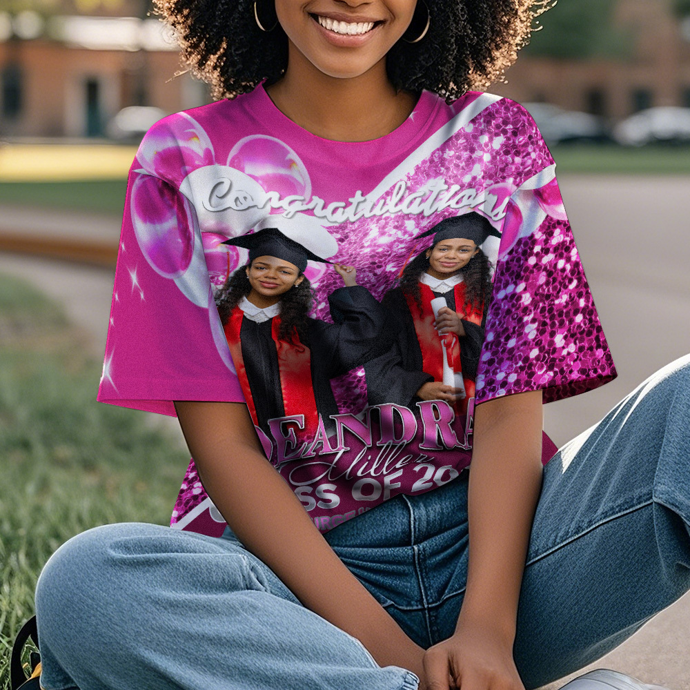 Personalized Photo 3D Graduation T-Shirt with Name & Year Gift - MyJigsawPuzzleAu