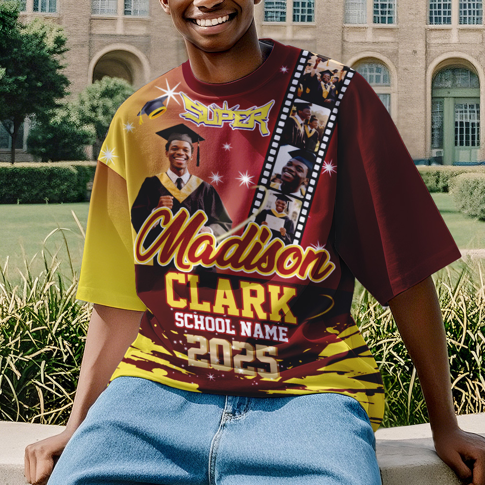 Custom Graduation T-Shirts Personalized All Over Print Shirt with Photo Graduation Party Gift - MyJigsawPuzzleAu