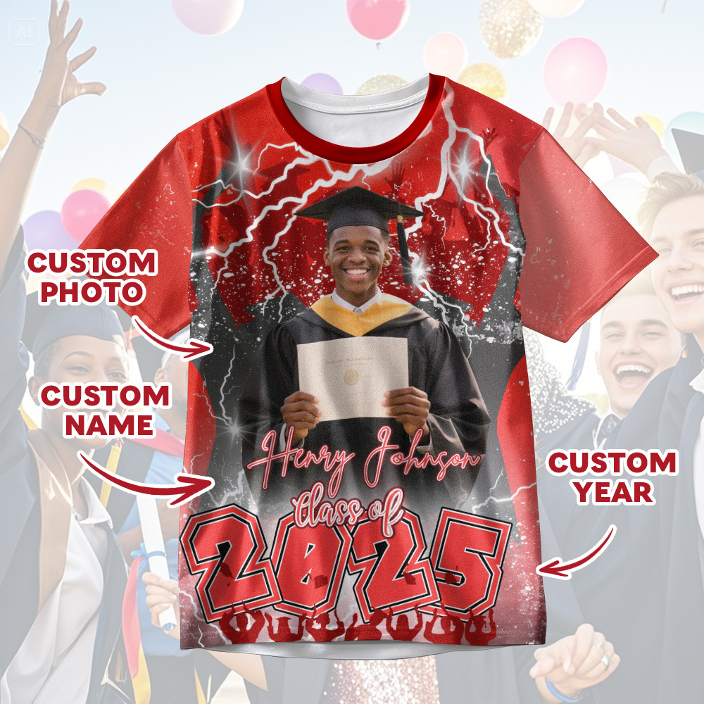 Custom 3D Graduation Shirt Personalized with Name & Year Gift for Her - MyJigsawPuzzleAu