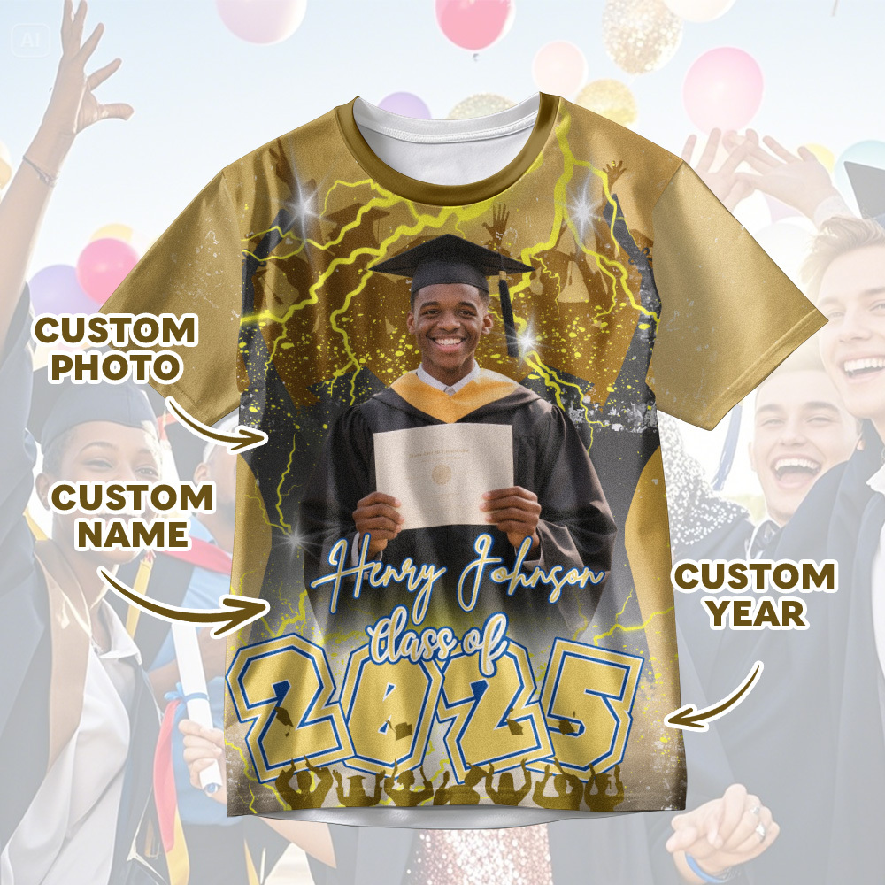 Custom 3D Graduation Shirt Personalized with Name & Year Gift for Her - MyJigsawPuzzleAu