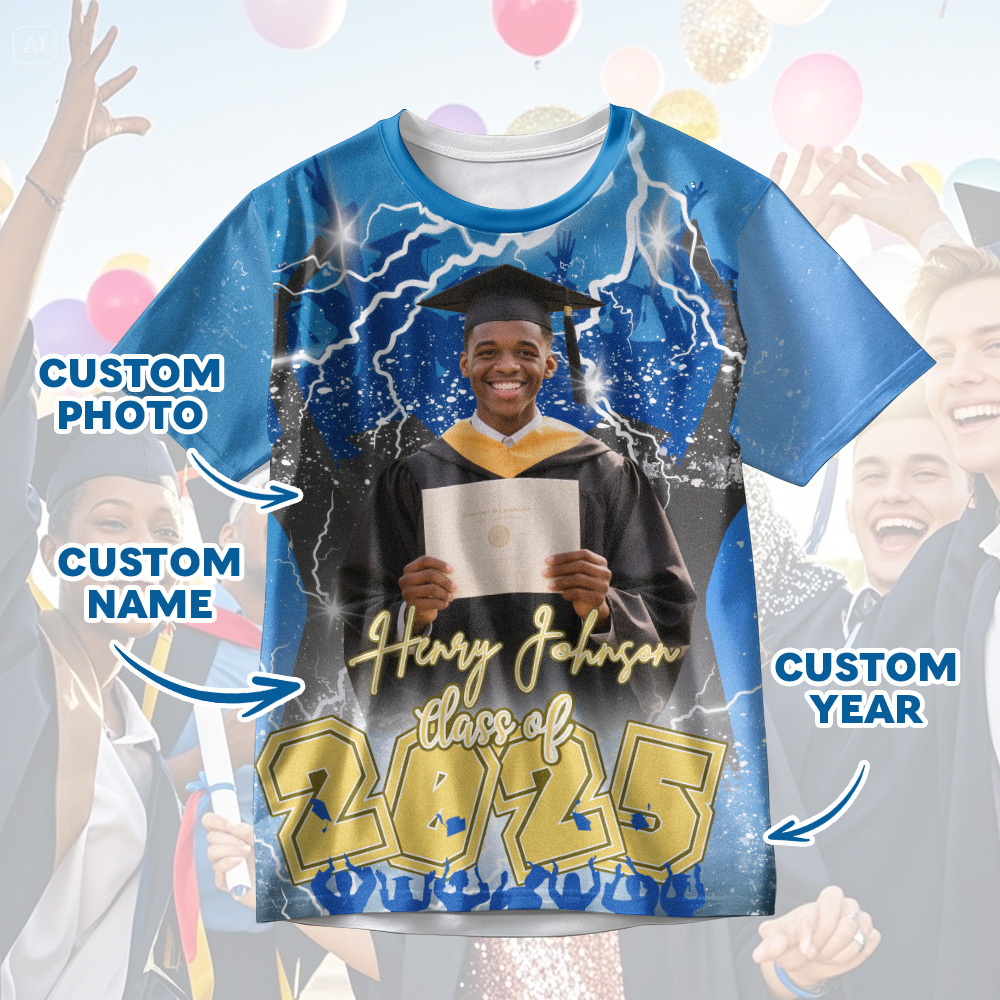 Custom 3D Graduation Shirt Personalized with Name & Year Gift for Her - MyJigsawPuzzleAu