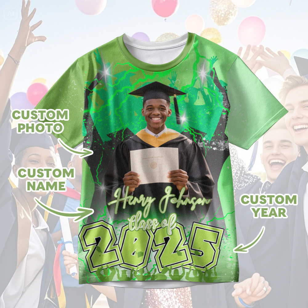 Custom 3D Graduation Shirt Personalized with Name & Year Gift for Her - MyJigsawPuzzleAu