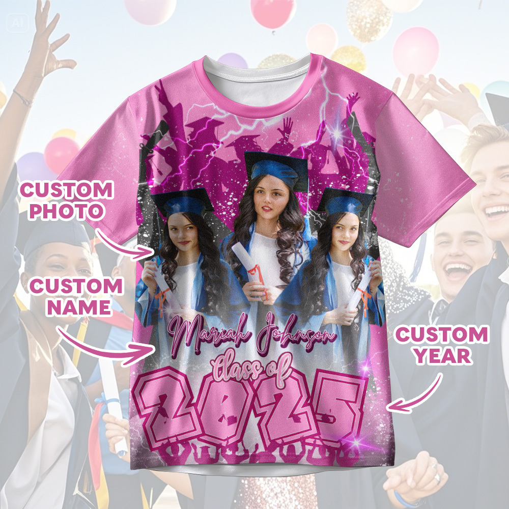 Custom 3D Graduation Shirt Personalized with Name & Year Gift for Her - MyJigsawPuzzleAu