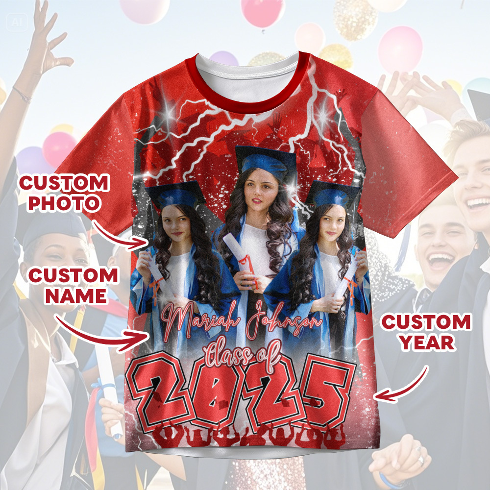 Custom 3D Graduation Shirt Personalized with Name & Year Gift for Her - MyJigsawPuzzleAu