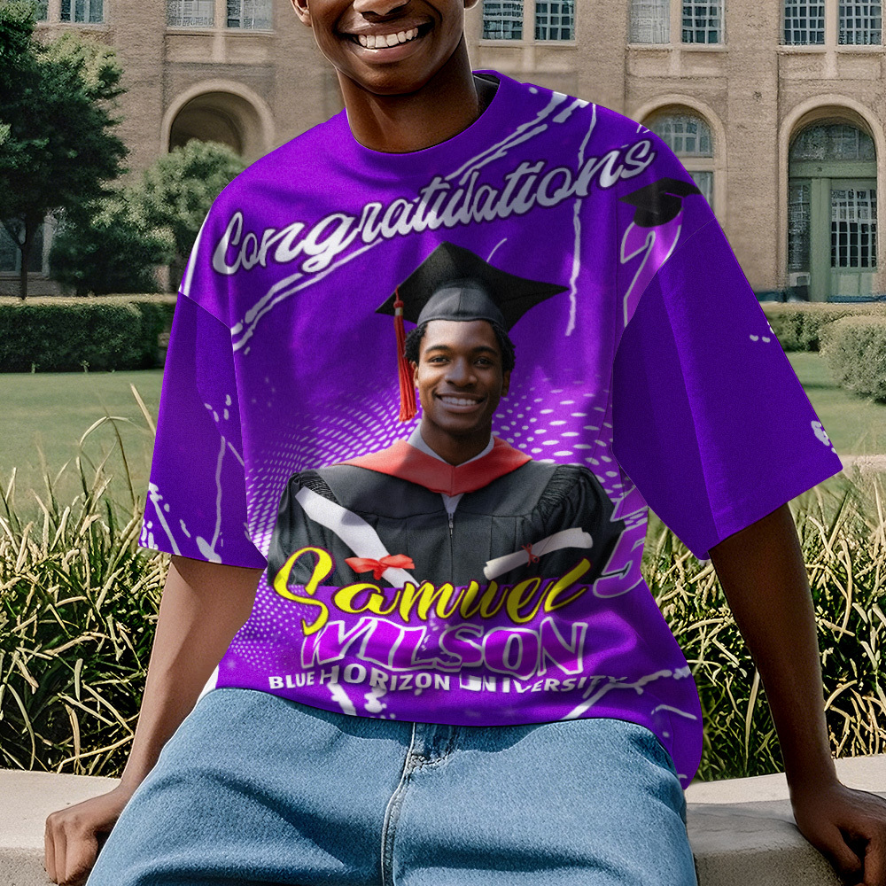 Custom 3D Graduation T-shirt Personalized Name & Year T-shirt Congratulate Gift for Him - MyJigsawPuzzleAu