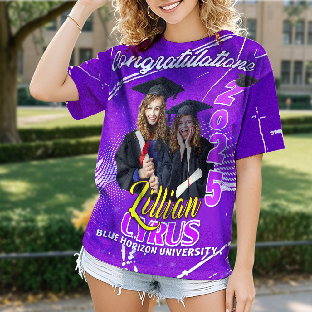 Custom 3D Graduation T-shirt Personalized Name & Year T-shirt Congratulate Gift for Him - MyJigsawPuzzleAu