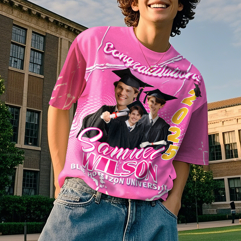 Custom 3D Graduation T-shirt Personalized Name & Year T-shirt Congratulate Gift for Him - MyJigsawPuzzleAu